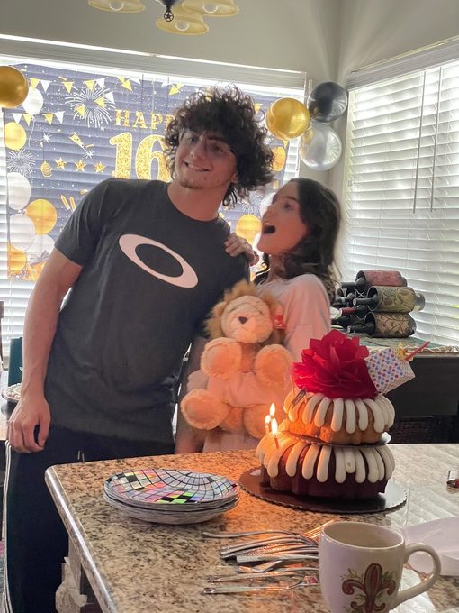 Cade and Colette at last year's birthday cake